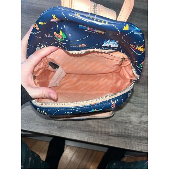 Loungefly Disneyland 65th Anniversary Disney Park Map Convertible Mini Backpack - Picture 7 of 9